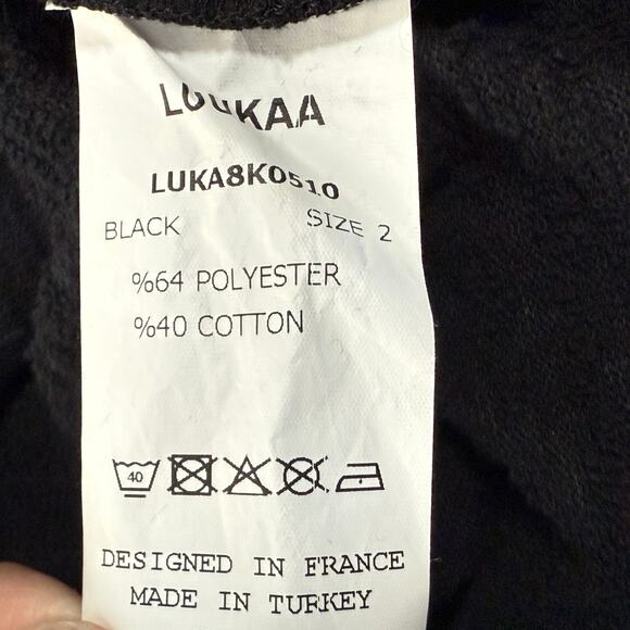 LUUKAA Black Textured Knit Pull Over Long‎ Sleeve Midi Dress Women's US Size 10 - Picture 8 of 9